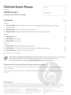 Clarinet Exam Pieces from 2026, ABRSM Grade 7 