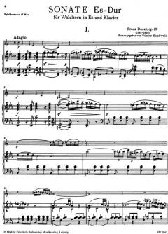 Sonate Es-Dur, op. 28 von Franz Danzi für Horn und Klavier