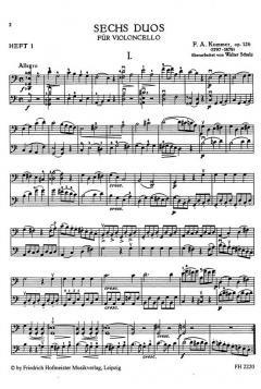 Sechs Duos für Violoncelli op. 126 Band 1 von Friedrich August Kummer im Alle Noten Shop kaufen