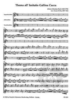 Thema all' Imitatio Gallina Cucc (Johann Sebastian Bach) 