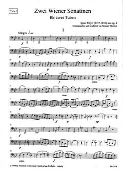 2 Wiener Sonatinen aus op. 4 von Ignaz Pleyel 