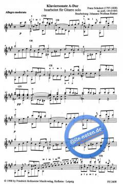 Klaviersonate A-Dur op. posth. 120 (D664) von Franz Schubert 