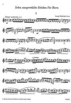 10 ausgewählte Etüden von Joseph Rudolph Lewy für Horn