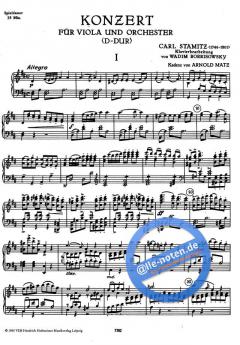 Konzert für Viola und Orchester D-Dur von Carl Stamitz im Alle Noten Shop kaufen