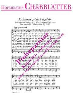 Es kamen grüne Vögelein (Joseph Gersbach) 