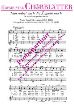 Nun reibet euch die Äuglein wach (Adolf Klauwell) 
