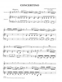 Concertino für Klarinette in B und Orchester von Gaetano Donizetti 