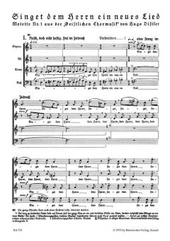 Singet dem Herrn ein neues Lied von Hugo Distler (Download) 