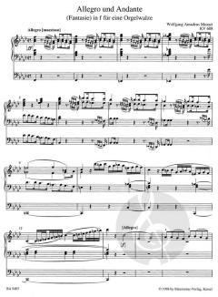 Werke für Orgel von Wolfgang Amadeus Mozart (Download) 