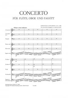 Concerto C-Dur von Christian Cannabich für Flöte, Oboe, Fagott und Orchester im Alle Noten Shop kaufen (Partitur)