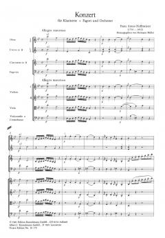 Doppelkonzert B-Dur von Franz Anton Hoffmeister für Klarinette, Fagott mit Begleitung von 2 Oboen, 2 Hörnern und Streichern im Alle Noten Shop kaufen (Partitur)