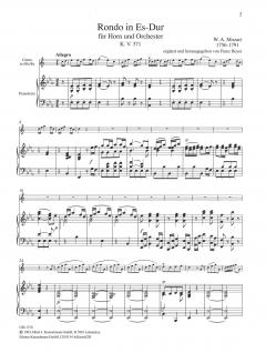 Rondo Es-Dur KV 371 von Wolfgang Amadeus Mozart für Horn und Orchester