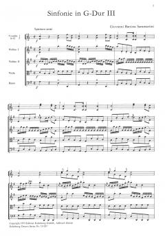Sinfonie Nr. 3 G-Dur von Giovanni Battista Sammartini für 2 Flöten, 2 Oboen, 2 Trompeten und Streichorchester im Alle Noten Shop kaufen (Partitur)