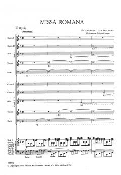 Missa Romana für Soli, Doppelchor und Doppelorchester (Giovanni Battista Pergolesi) 
