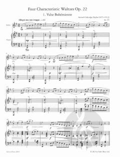 4 Charakteristische Walzer op. 22 von Samuel Coleridge-Taylor 