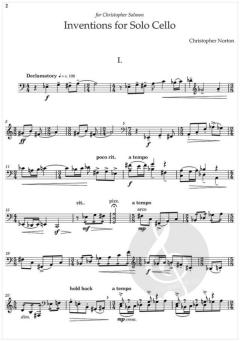 Inventions for Solo Cello von Christopher Norton 
