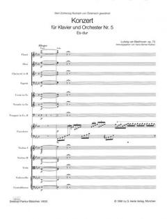 Klavierkonzert Nr. 5 Es-Dur op. 73 von Ludwig van Beethoven 