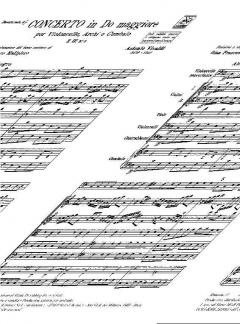 Concerto C Major Violoncello Strings Continuo RV398 Score Fiii#8 T218 (Antonio Vivaldi) 