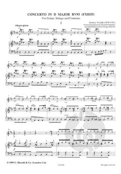 Lute Concerto In D Rv93 Arranged For Guitar And Piano von Antonio Vivaldi 