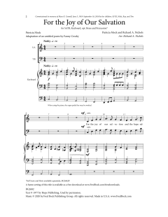 For the Joy of Our Salvation von Patricia Mock (Download) 