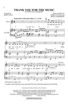 Thank You For The Music von ABBA (Download) 