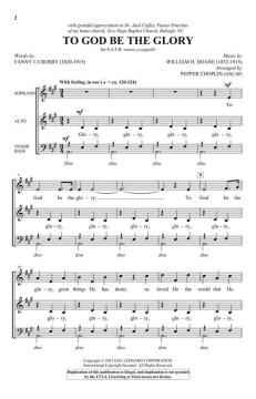 To God Be the Glory von Robert Lowry 