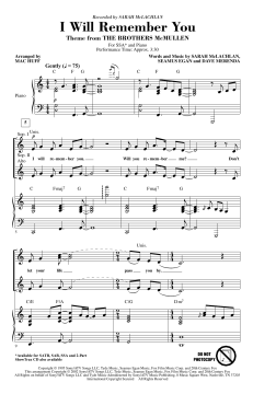 I Will Remember You (Sarah McLachlan) 