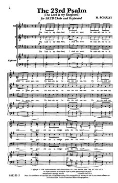The 23rd Psalm von Heinrich Schalit (Download) 