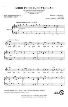 Good People, Be Ye Glad von Henry Purcell (Download) 
