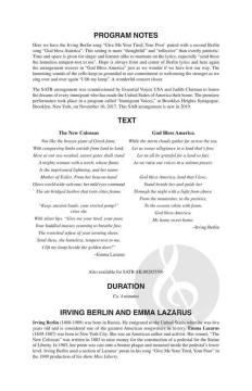 Give Me Your Tired, Your Poor von Irving Berlin (Download) 