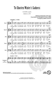 To Shorten Winter's Sadness von Thomas Weelkes (Download) 
