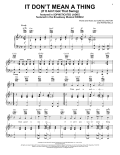 It Don't Mean A Thing (If It Ain't Got That Swing) von Duke Ellington (Download) 
