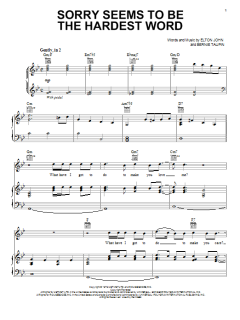 Sorry Seems To Be The Hardest Word von Elton John (Download) 