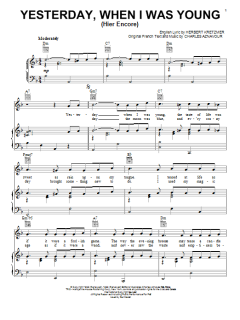 Yesterday When I Was Young (Hier Encore) von Charles Aznavour (Download) 