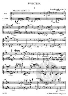 Sonatina für 2 Instrumente op.92/2b von Ernst Krenek (Download) 
