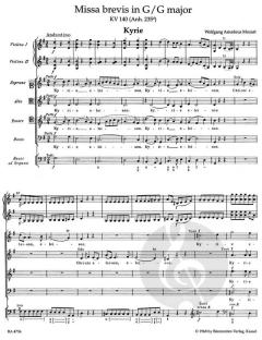 Missa brevis G-Dur KV 140 (Anh. 235d) von Wolfgang Amadeus Mozart (Download) 