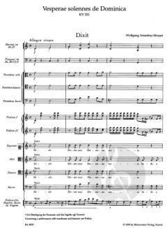 Vesperae solennes de Dominica KV 321 von Wolfgang Amadeus Mozart 