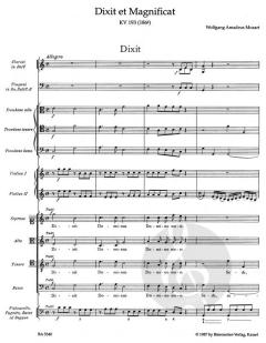 Dixit et Magnificat KV 193 (186g) von Wolfgang Amadeus Mozart (Download) 