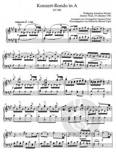 Konzert-Rondo in A für Klavier von Wolfgang Amadeus Mozart im Alle Noten Shop kaufen