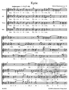 Messe für Solostimmen und Chor op.18 von Moritz Hauptmann (Download) 