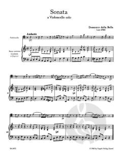 Sonate für Violoncello und Basso continuo von Domenico Della Bella im Alle Noten Shop kaufen