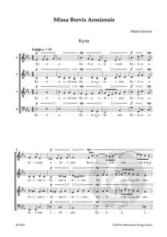 Missa Brevis Arosiensis von Mårten Jansson (Download) 