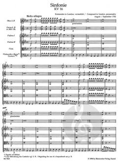 Sinfonie Nr. 1 in Es-Dur KV 16 von Wolfgang Amadeus Mozart 