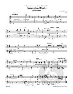 Fragment and Elegies für Akkordeon von L'ubica Cekovská (Download) 