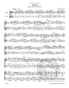 Sonate in vier Teilen für Violine und Violoncello von Maurice Ravel 