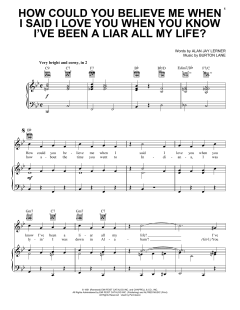How Could You Believe Me When I Said I Love You When You Know I've Been A Liar All My Life? von Burton Lane (Download) 