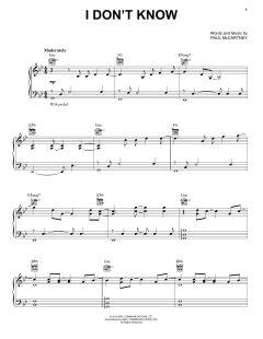 I Don't Know von Paul McCartney (Download) 