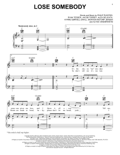 Lose Somebody von Ryan Tedder (Download) 