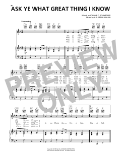 Ask Ye What Great Thing I Know von Johann C. Schwedler (Download) 