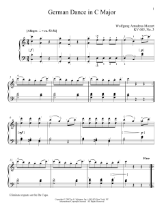 German Dance In C Major, K605, No. 3 von Wolfgang Amadeus Mozart (Download) 